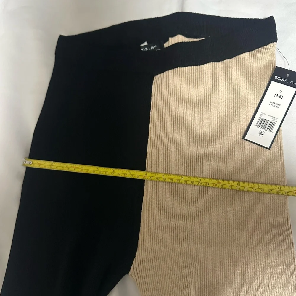 BCBG Black and Cream Colorblock pants and top sleevesless size small NWT. - Picture 13 of 16